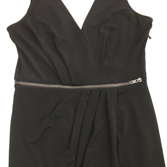 BCBGENERATION Black Zipper Bust Ruching Tulip Overlay Hem Top - Picture 8 of 13